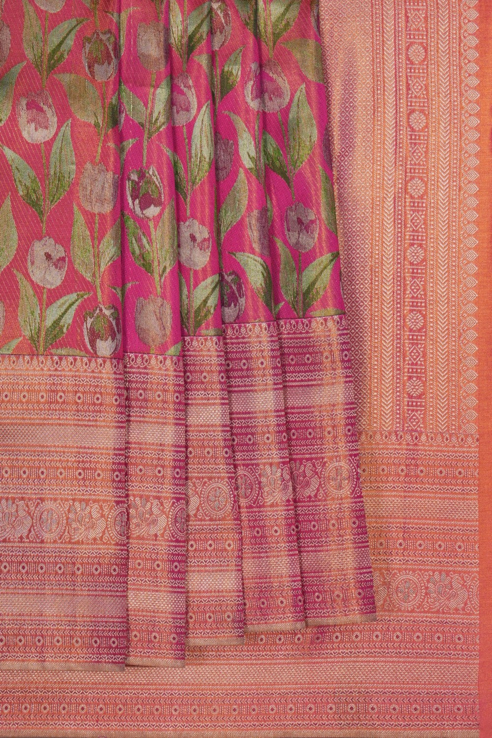 Image of Kanchipattu Tissue Brocade Pink Saree