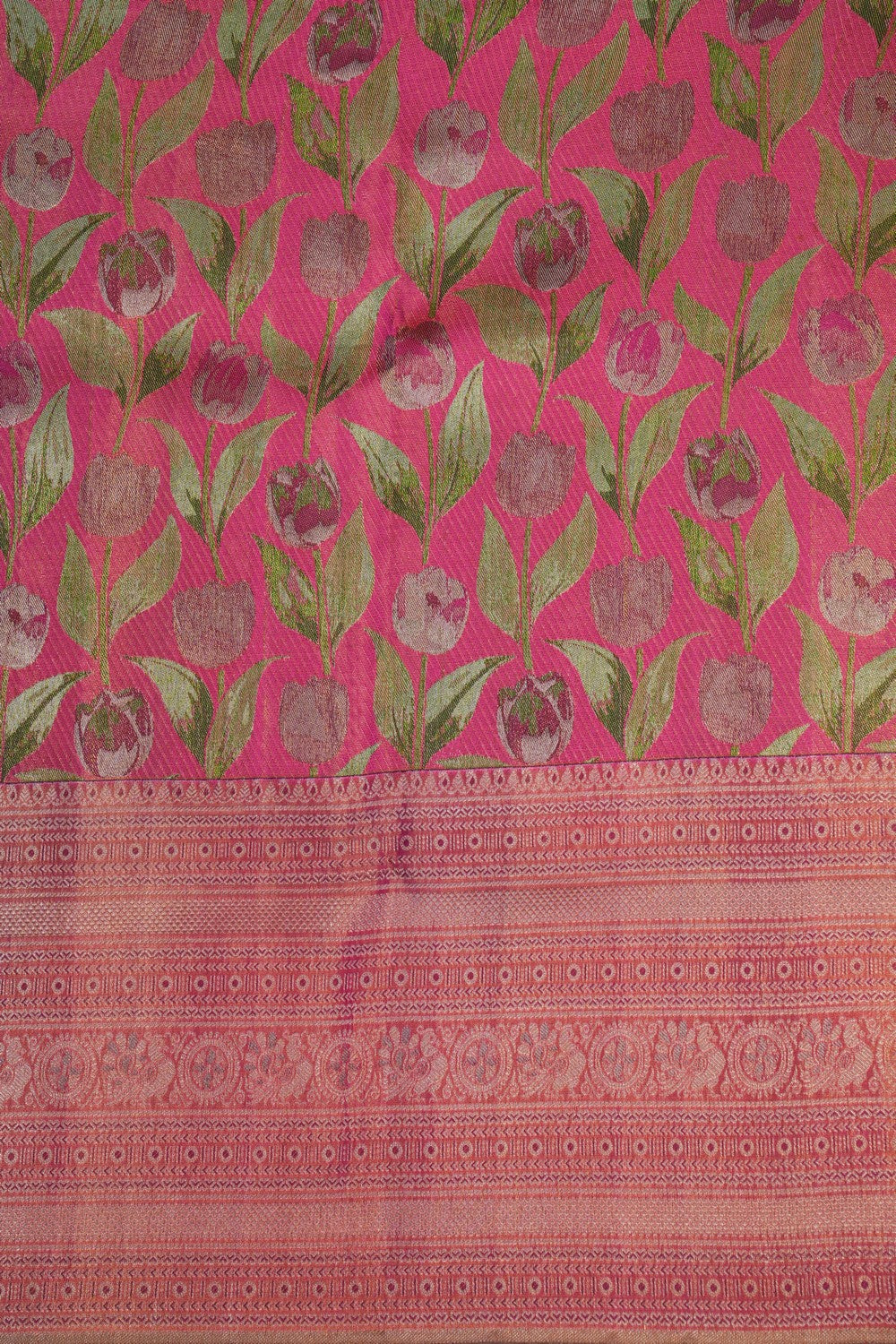 Image of Kanchipattu Tissue Brocade Pink Saree