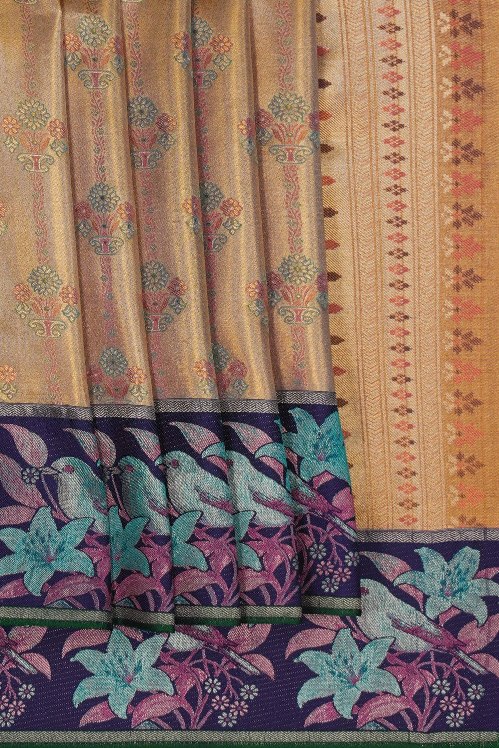 Image of Kanchipattu Tissue Brocade Gold Saree
