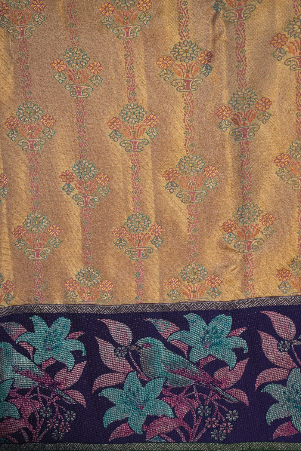 Image of Kanchipattu Tissue Brocade Gold Saree