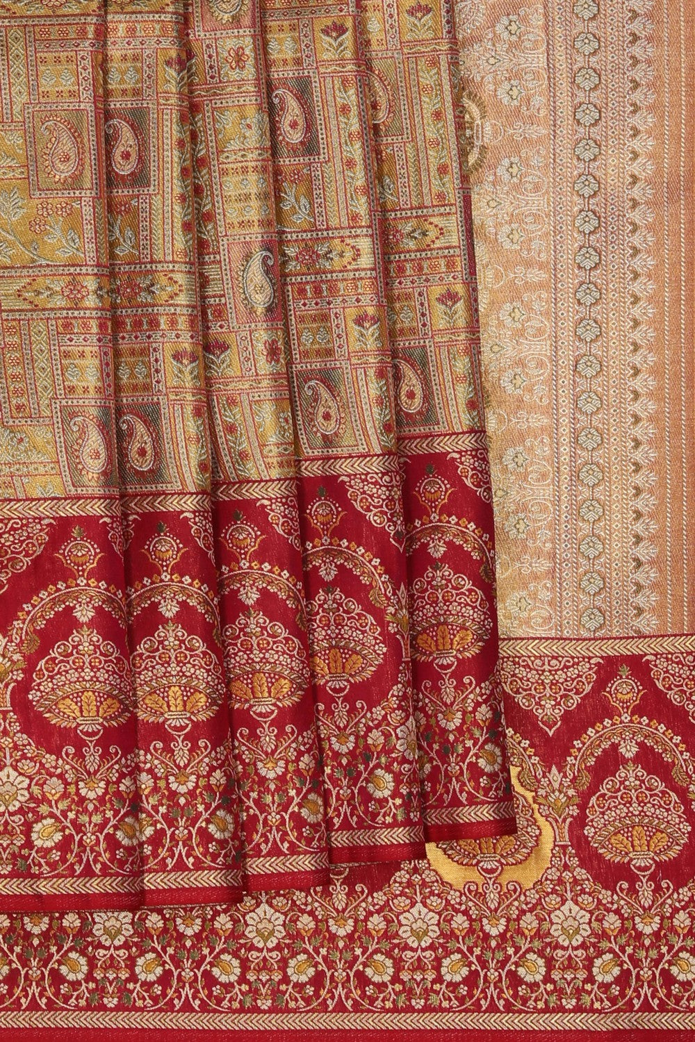 Image of Kanchipattu Tissue Brocade Gold Saree
