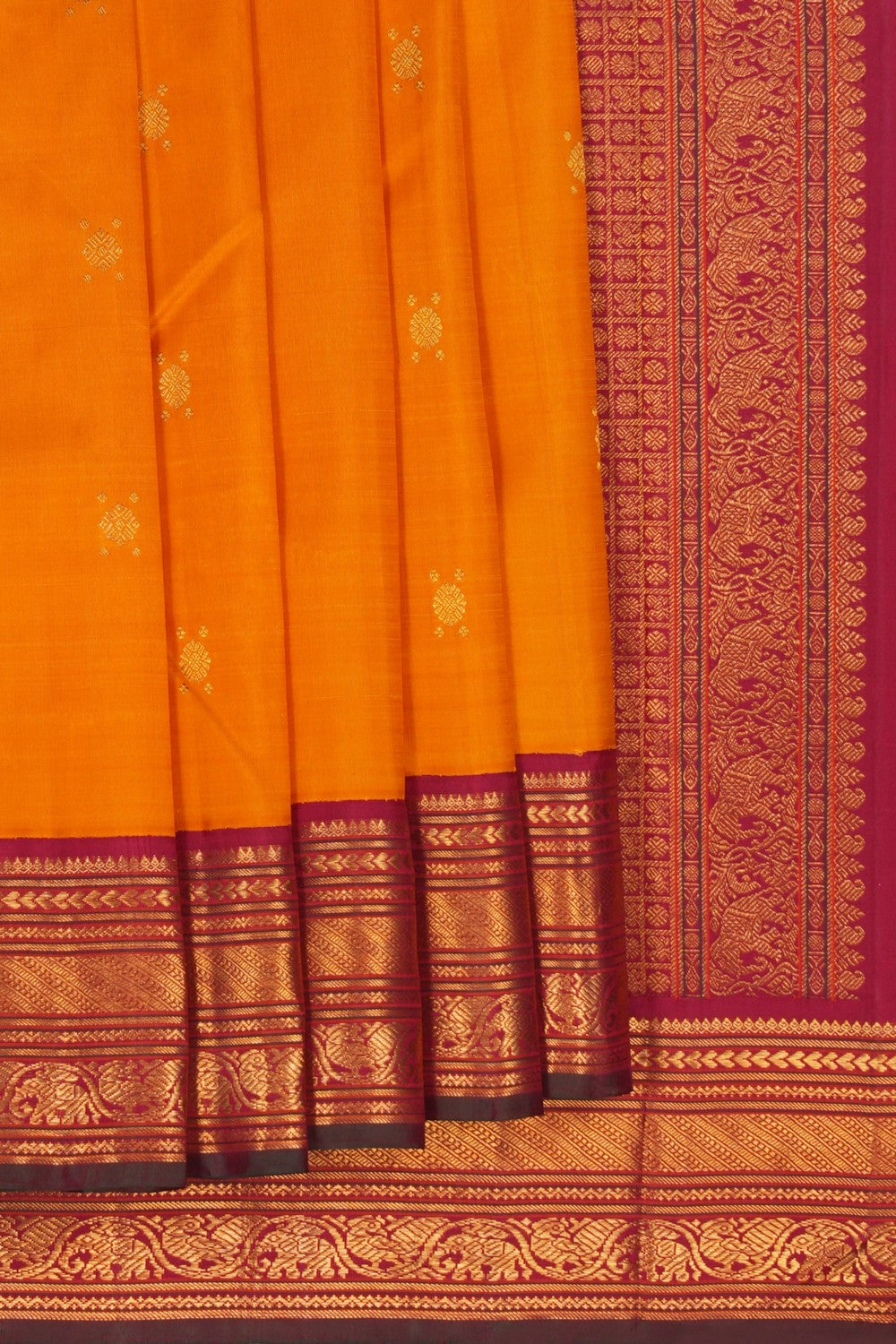 Image of Kanjivaram Silk Mustard Saree