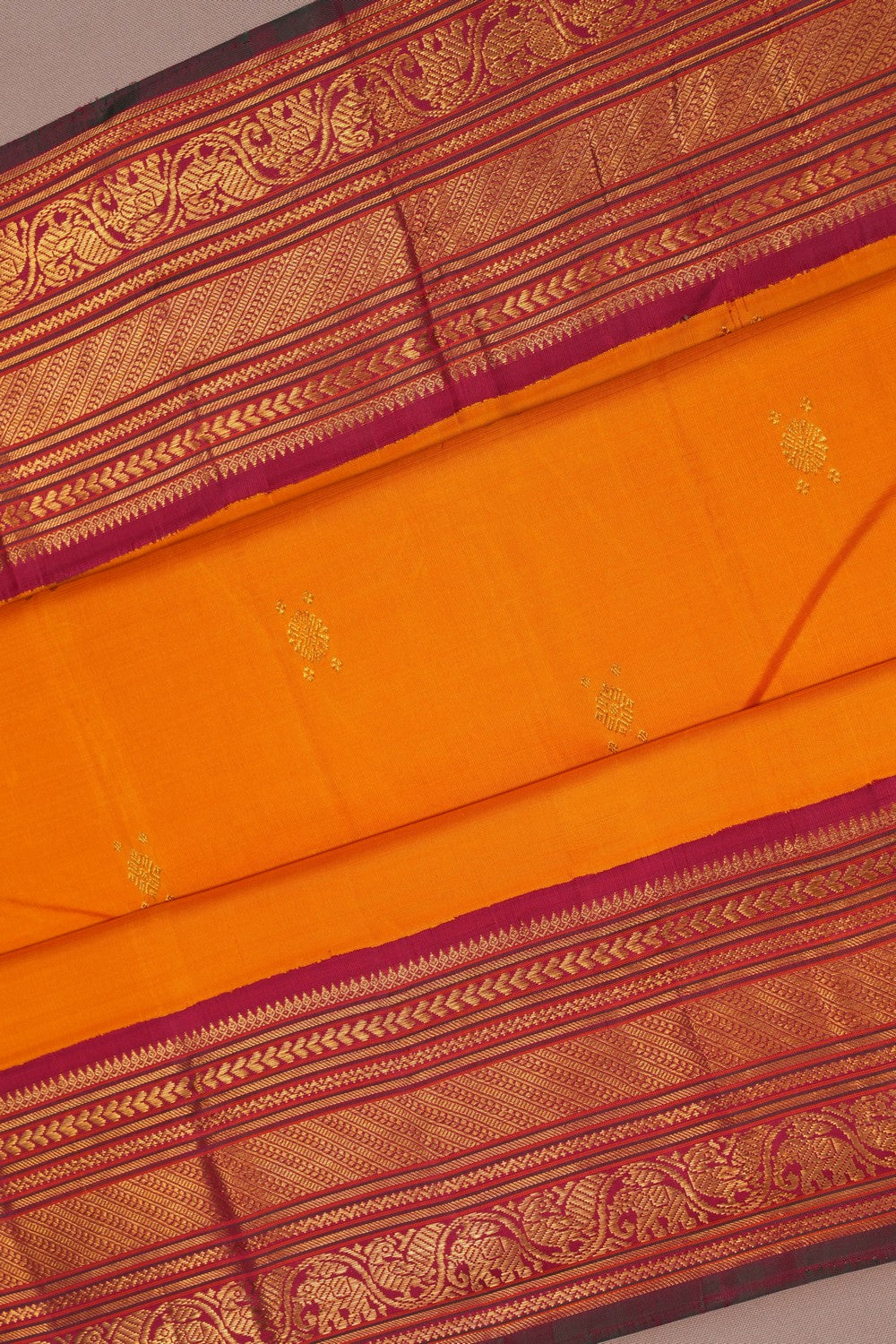 Image of Kanjivaram Silk Mustard Saree