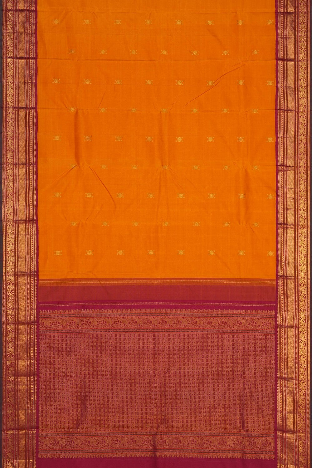 Image of Kanjivaram Silk Mustard Saree