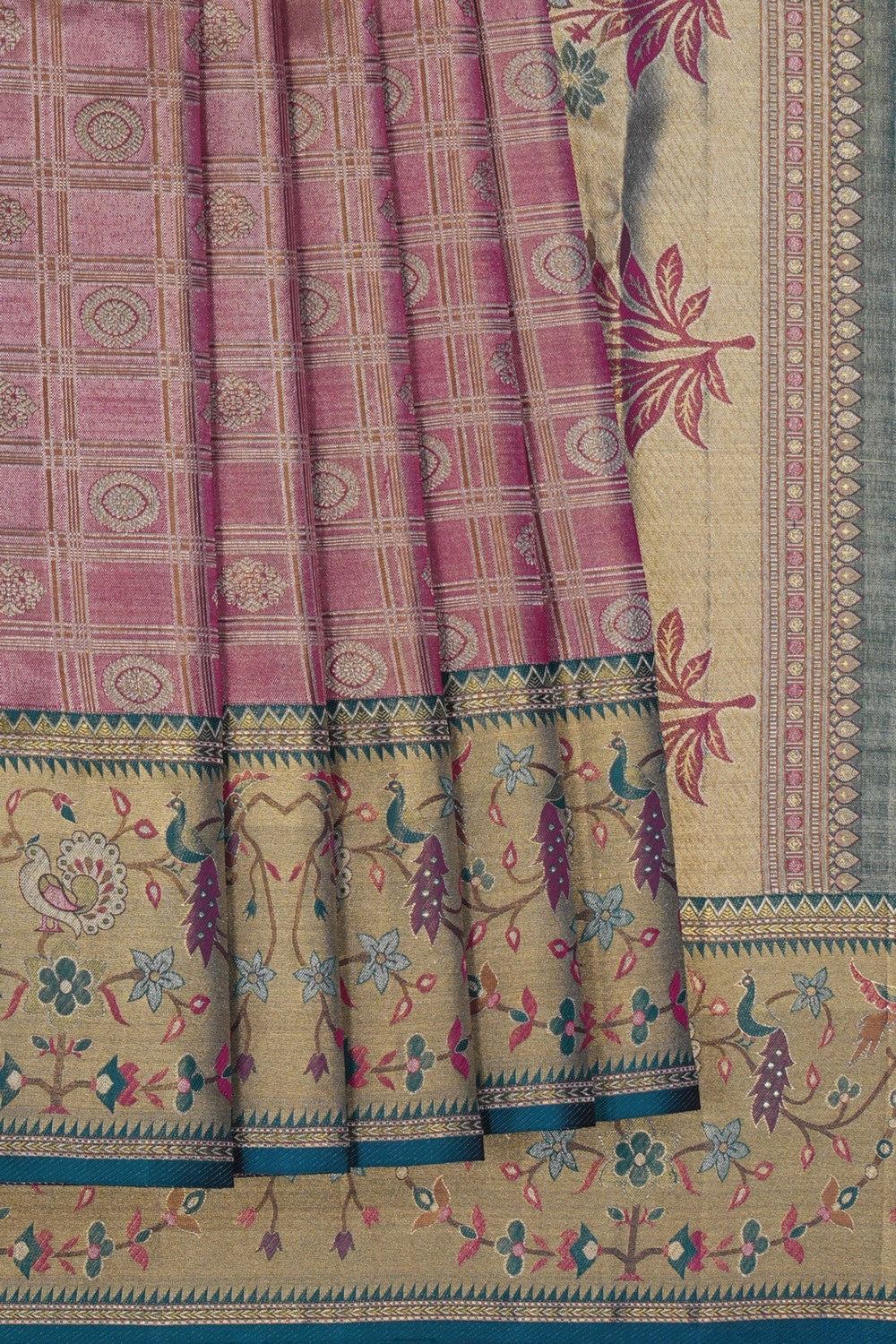 Image of Kanchipattu Tissue Silk Pink Saree