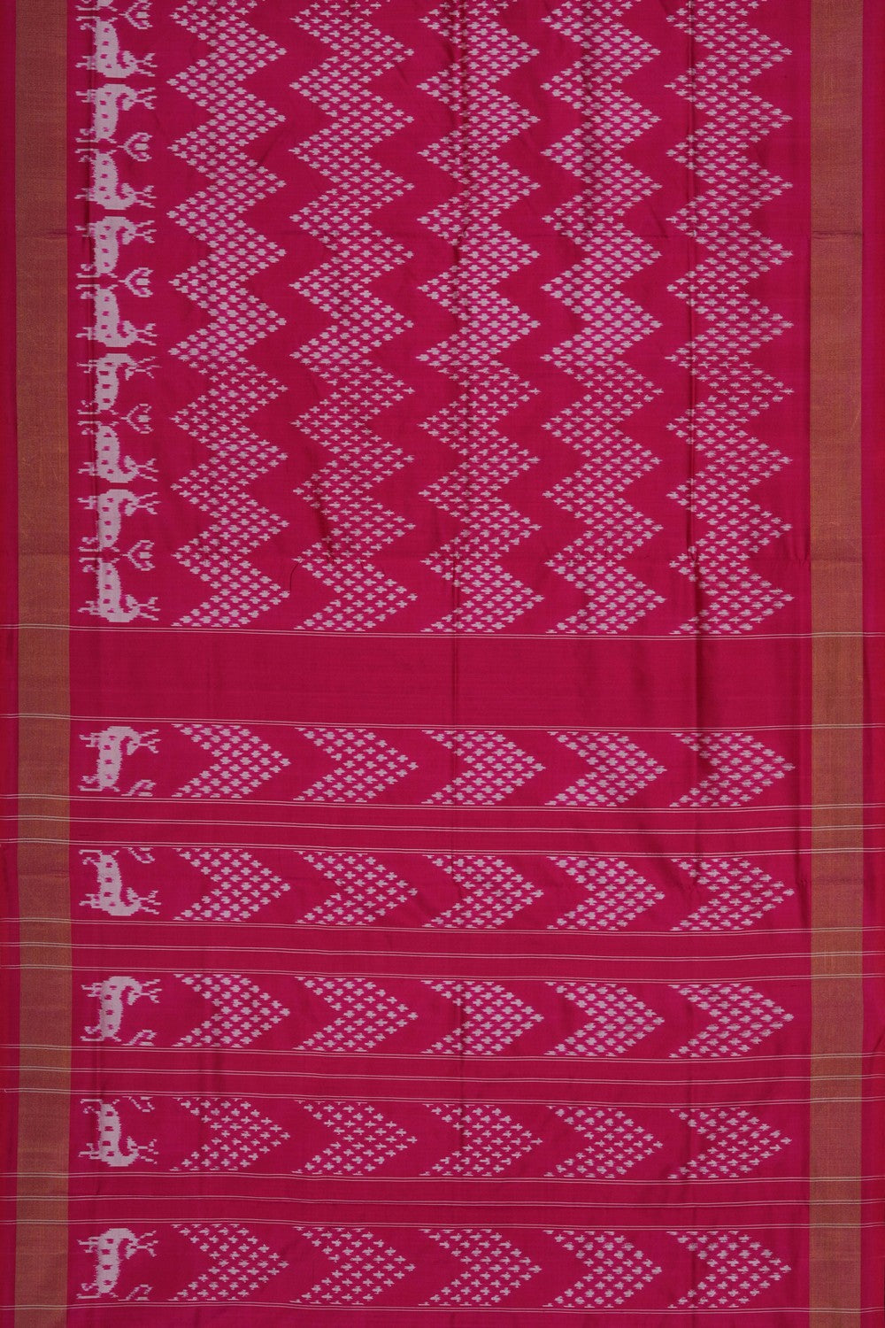 Image of Pochampally Ikat Silk Pink Saree