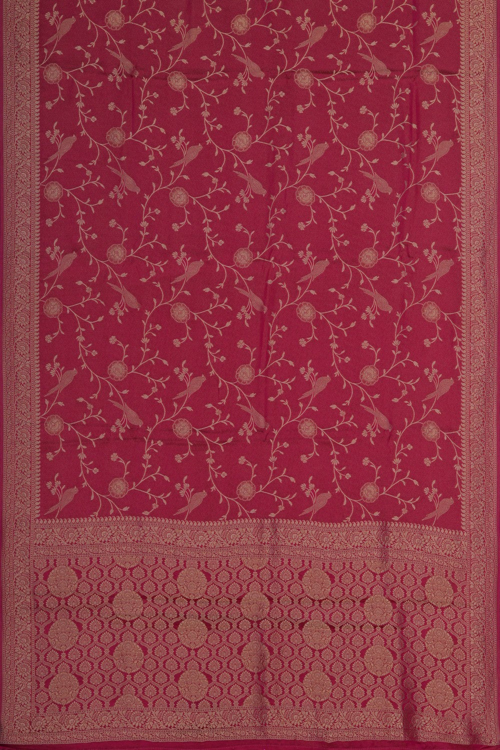 Image of A Pink Silk Aesthetic Saree