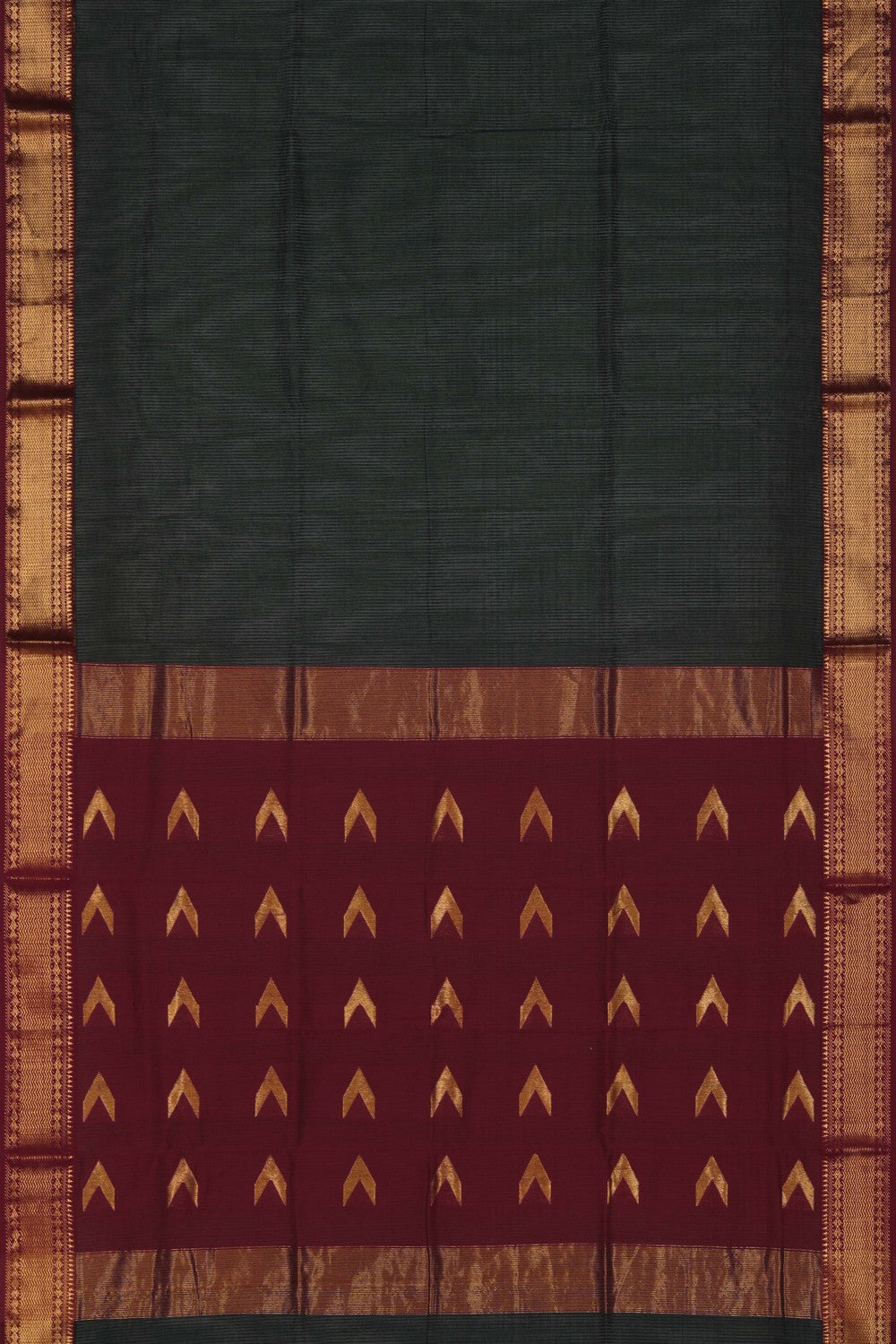 Image of Maheshwari Bottle-Green Saree