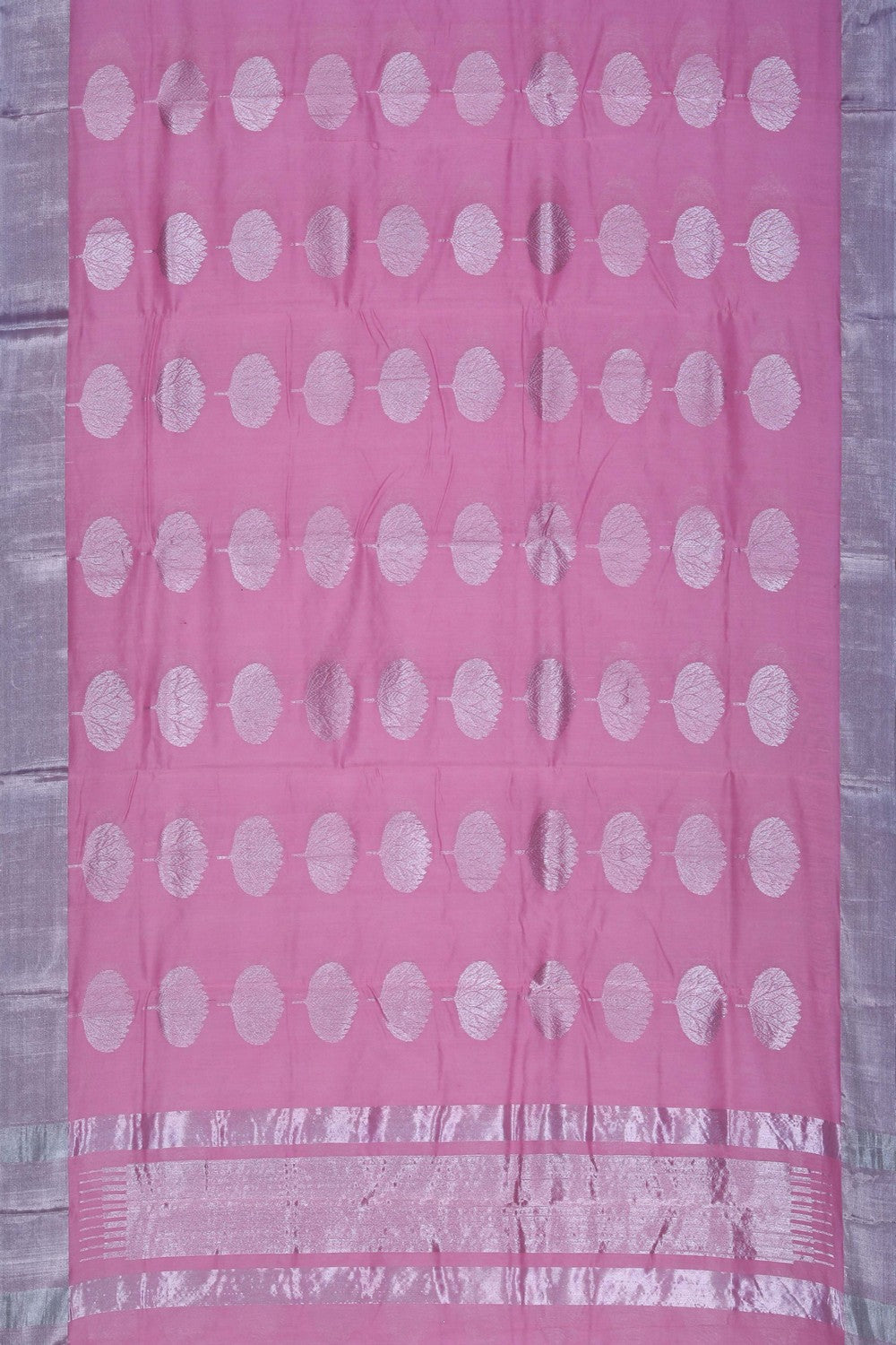 Image of Chanderi Silk Cotton Pink Saree