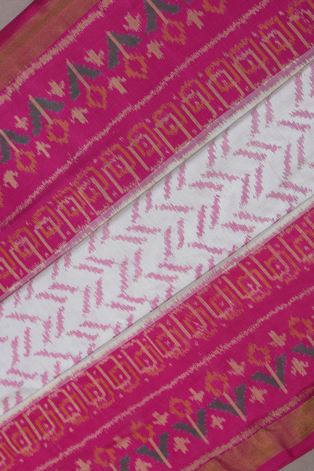 Image of Rajkot Silk Off-White Saree