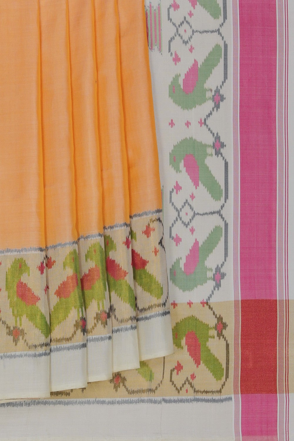 Image of Rajkot Silk Peach Saree
