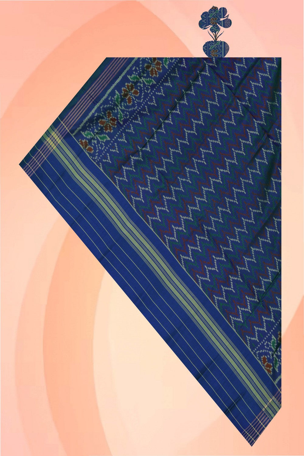 Image of Rajkot Silk Blue Dupatta