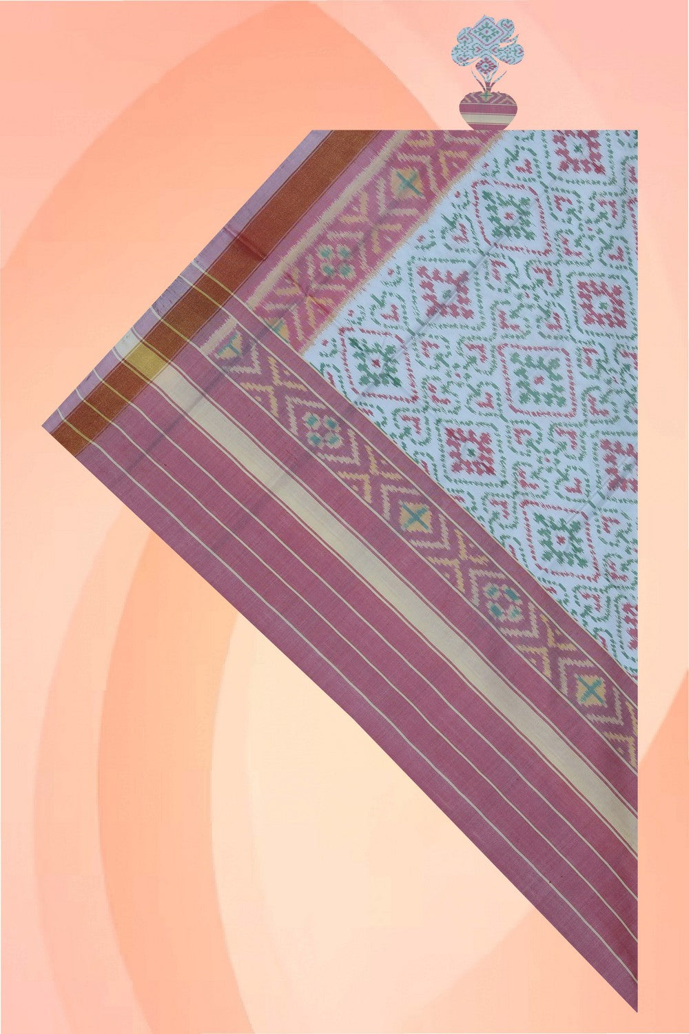 Image of Rajkot Silk White Dupatta