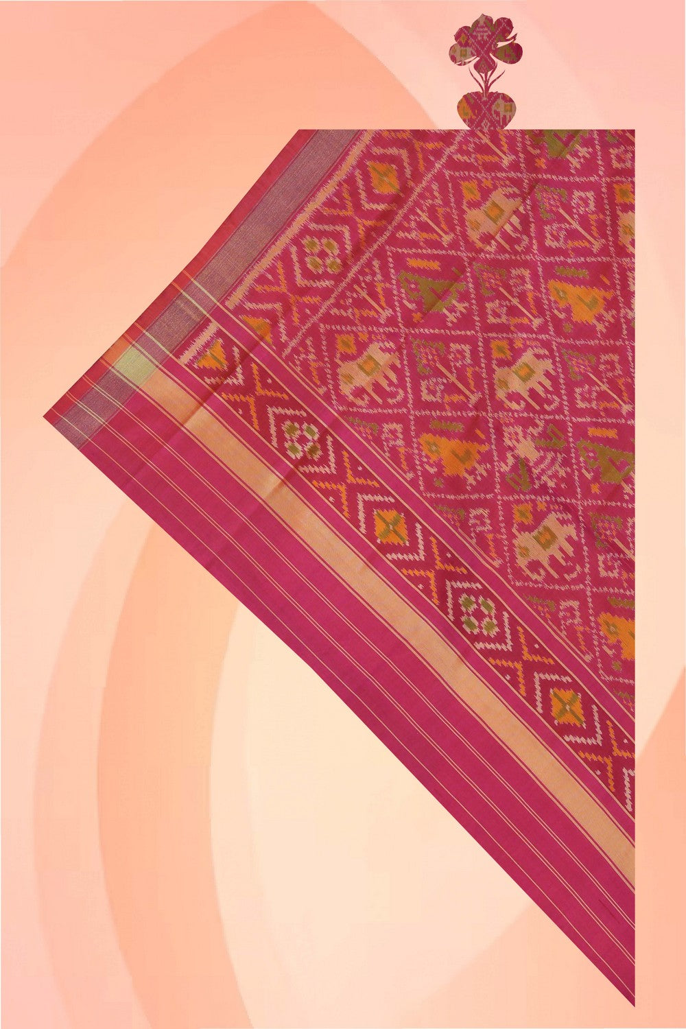 Image of Rajkot Silk Pink Dupatta