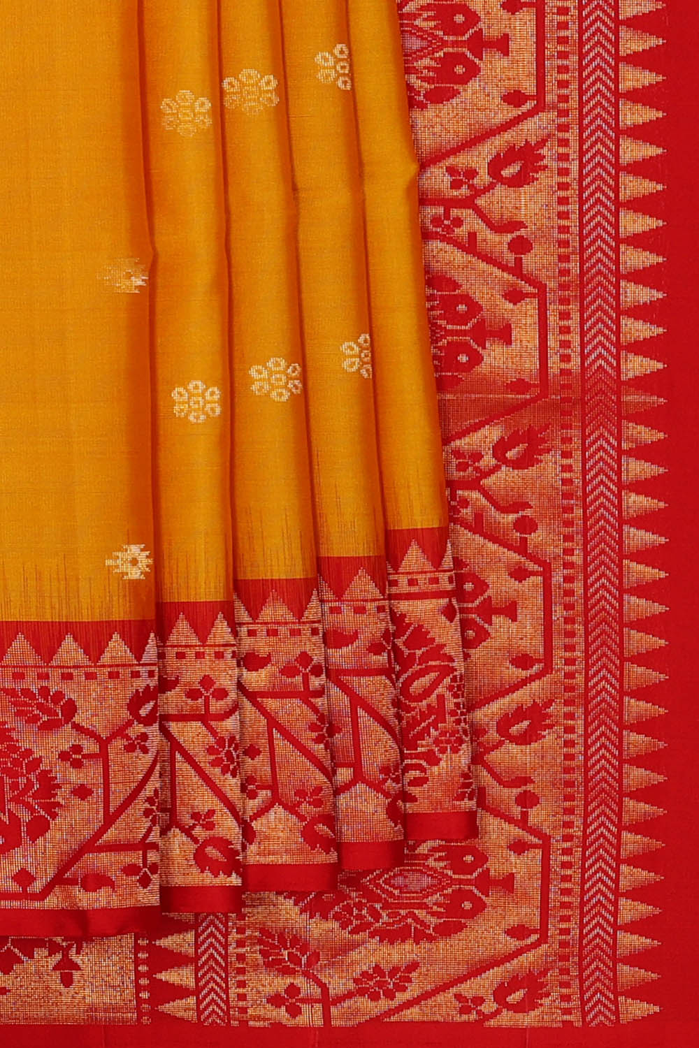 Image of South Silk Mustard Yellow Saree