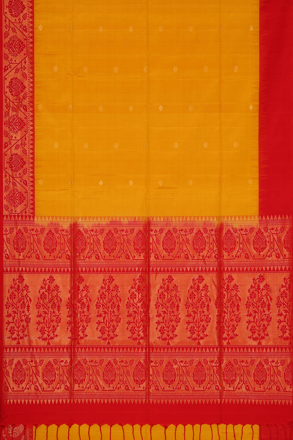Image of South Silk Mustard Yellow Saree