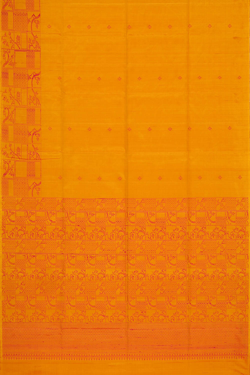 Image of South Silk Mustard Yellow Saree