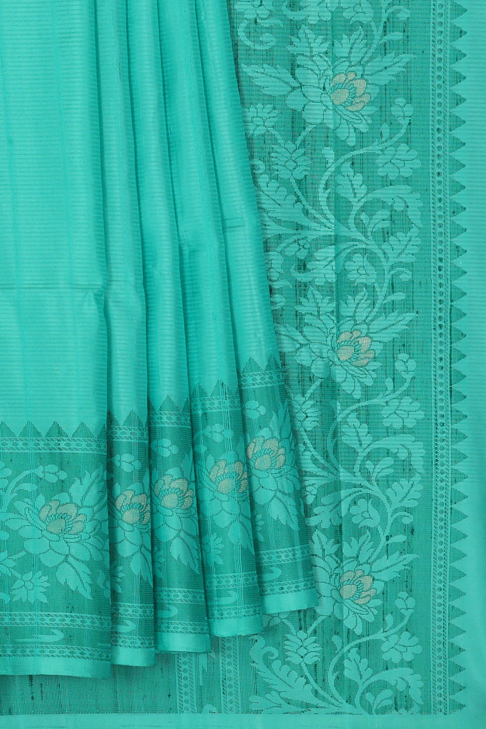 Image of South Silk Aqua Green Saree
