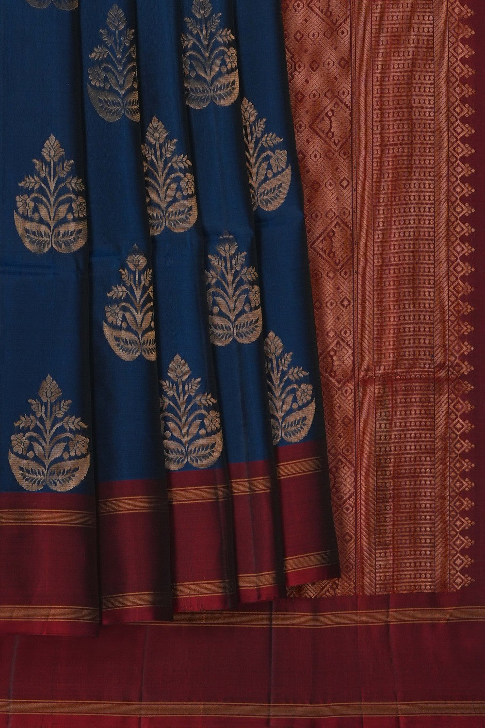 Image of South Silk Blue Saree