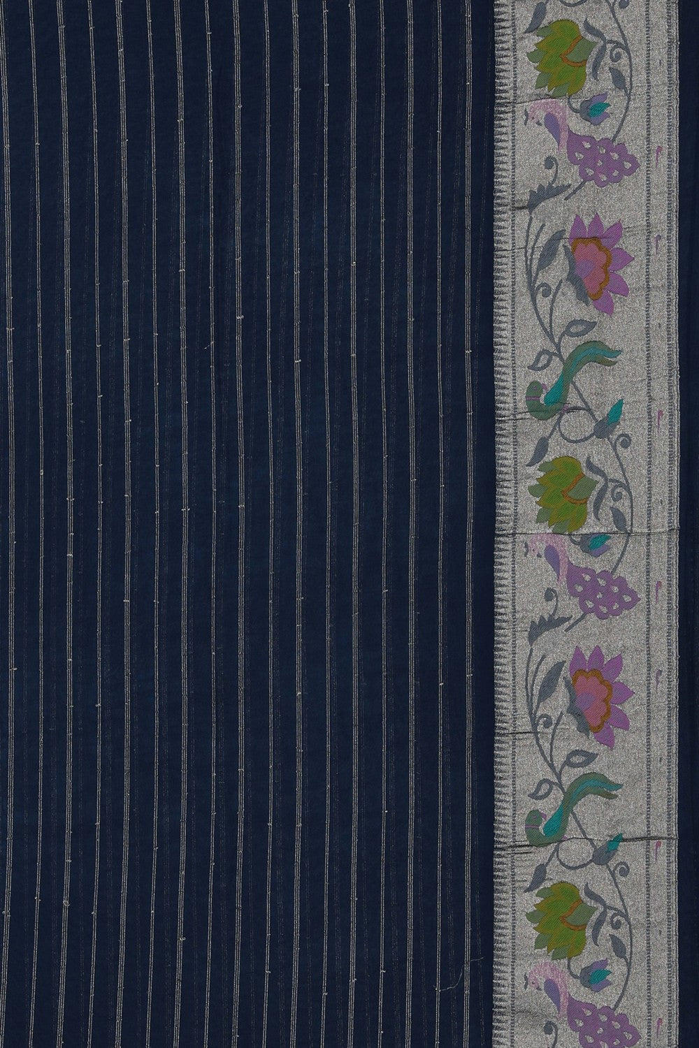 Image of A Navy Blue Georgette Saree