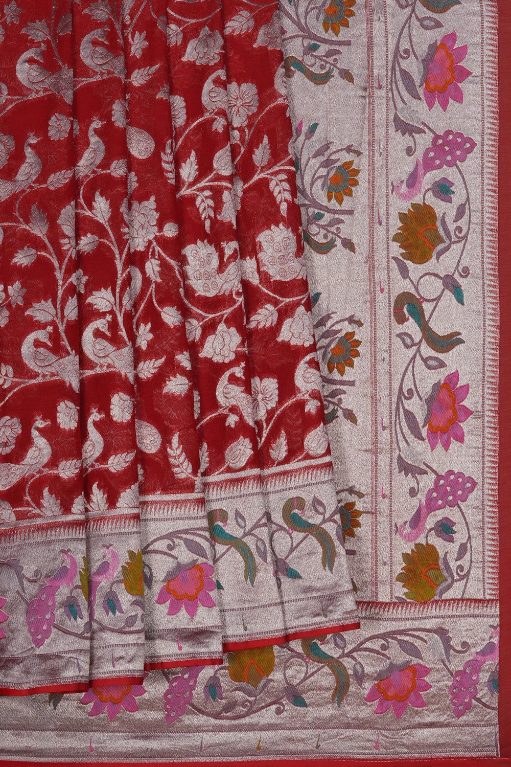 Image of A Red Georgette Saree