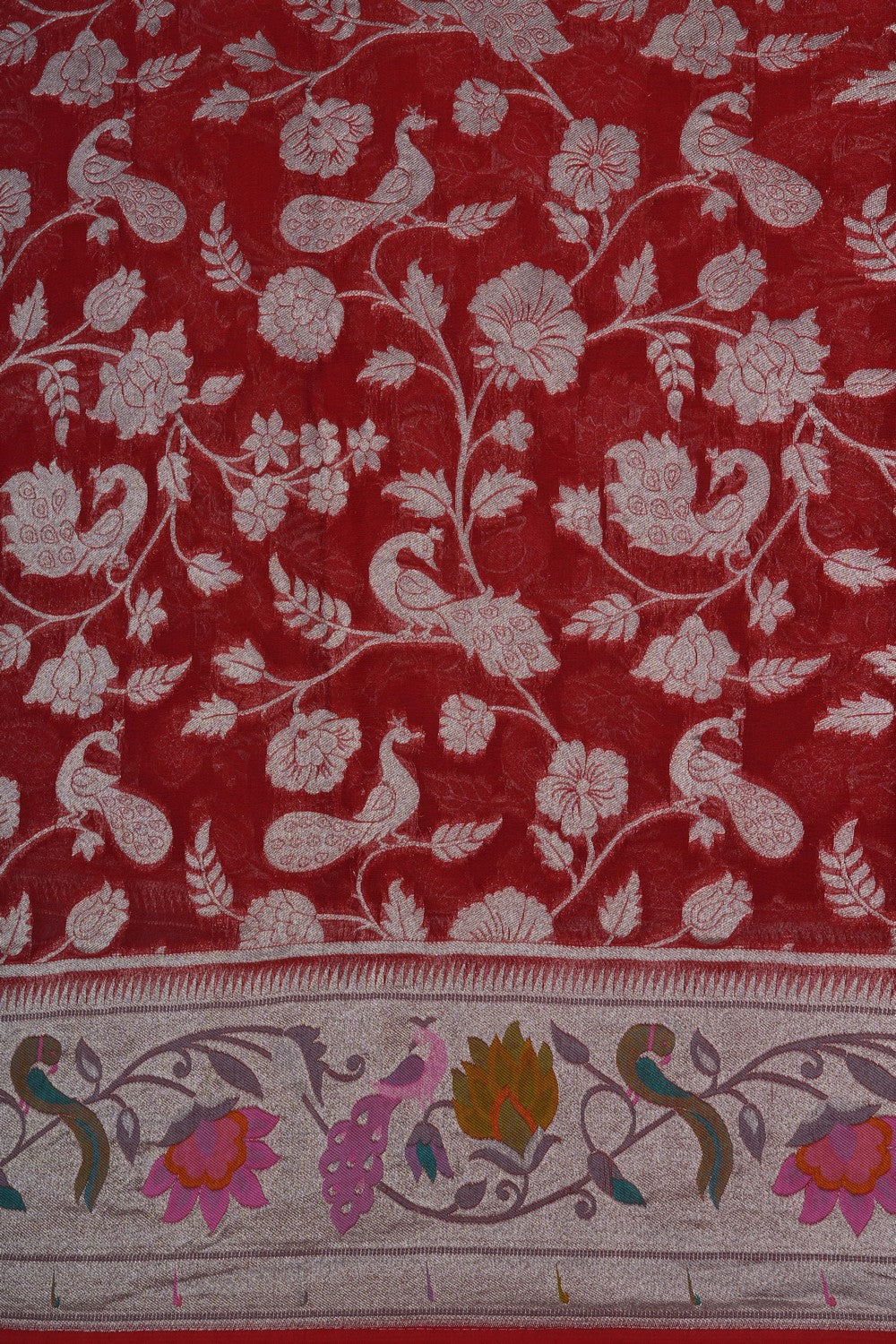 Image of A Red Georgette Saree