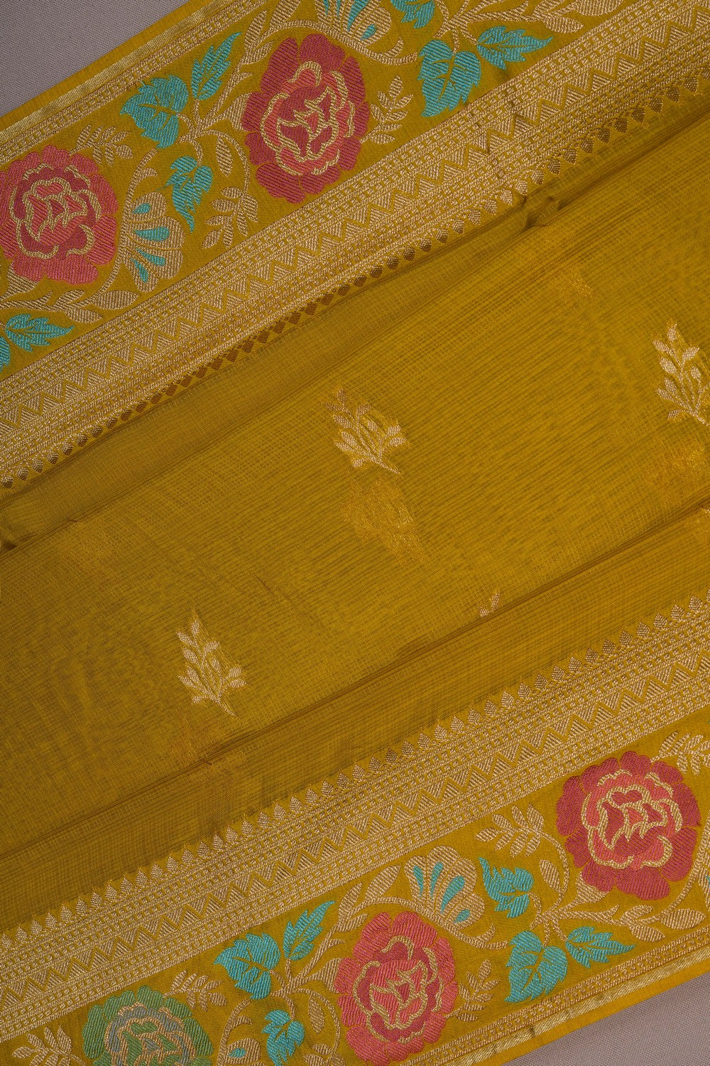 Image of Kota Silk Moss-Green Saree