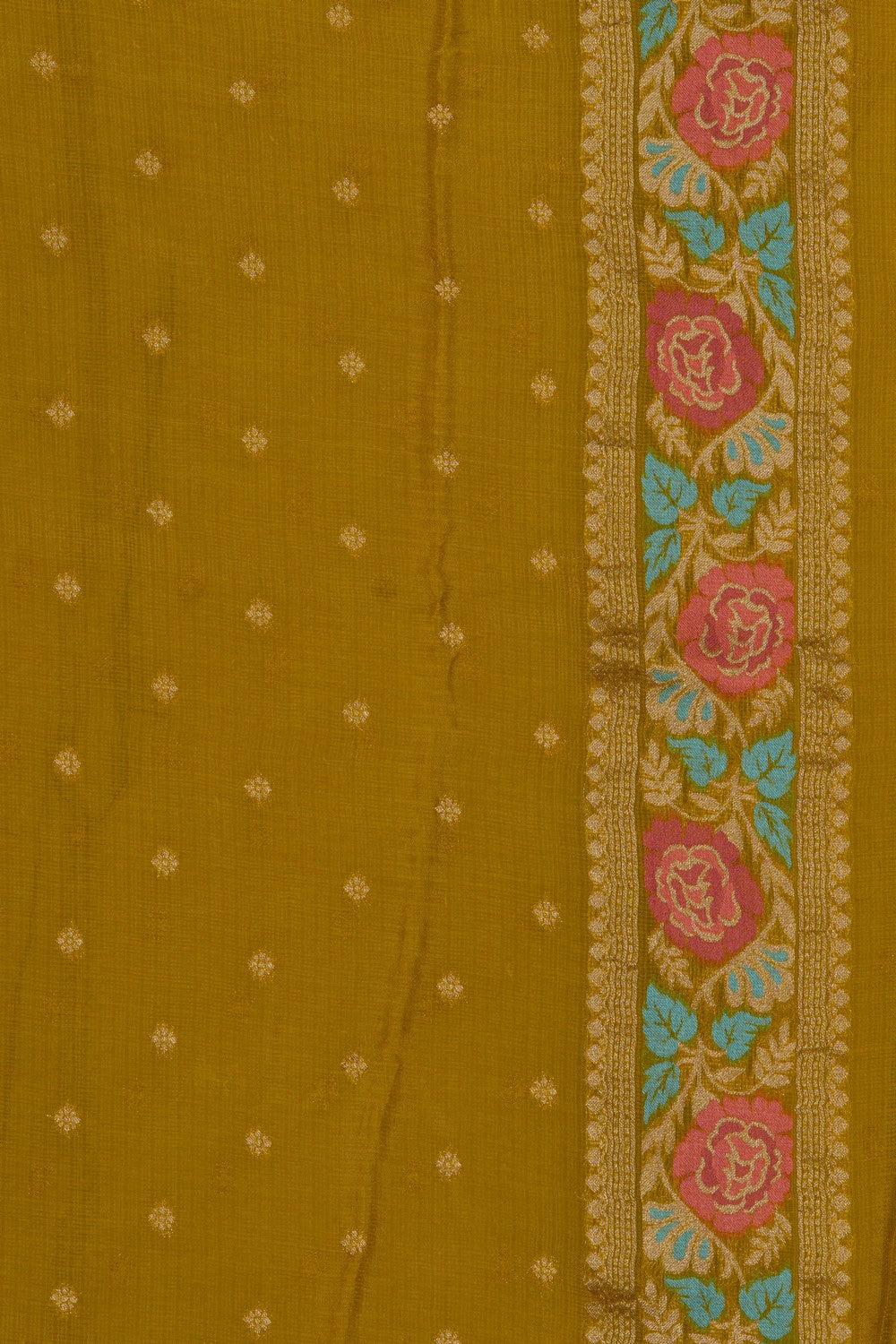 Image of Kota Silk Moss-Green Saree