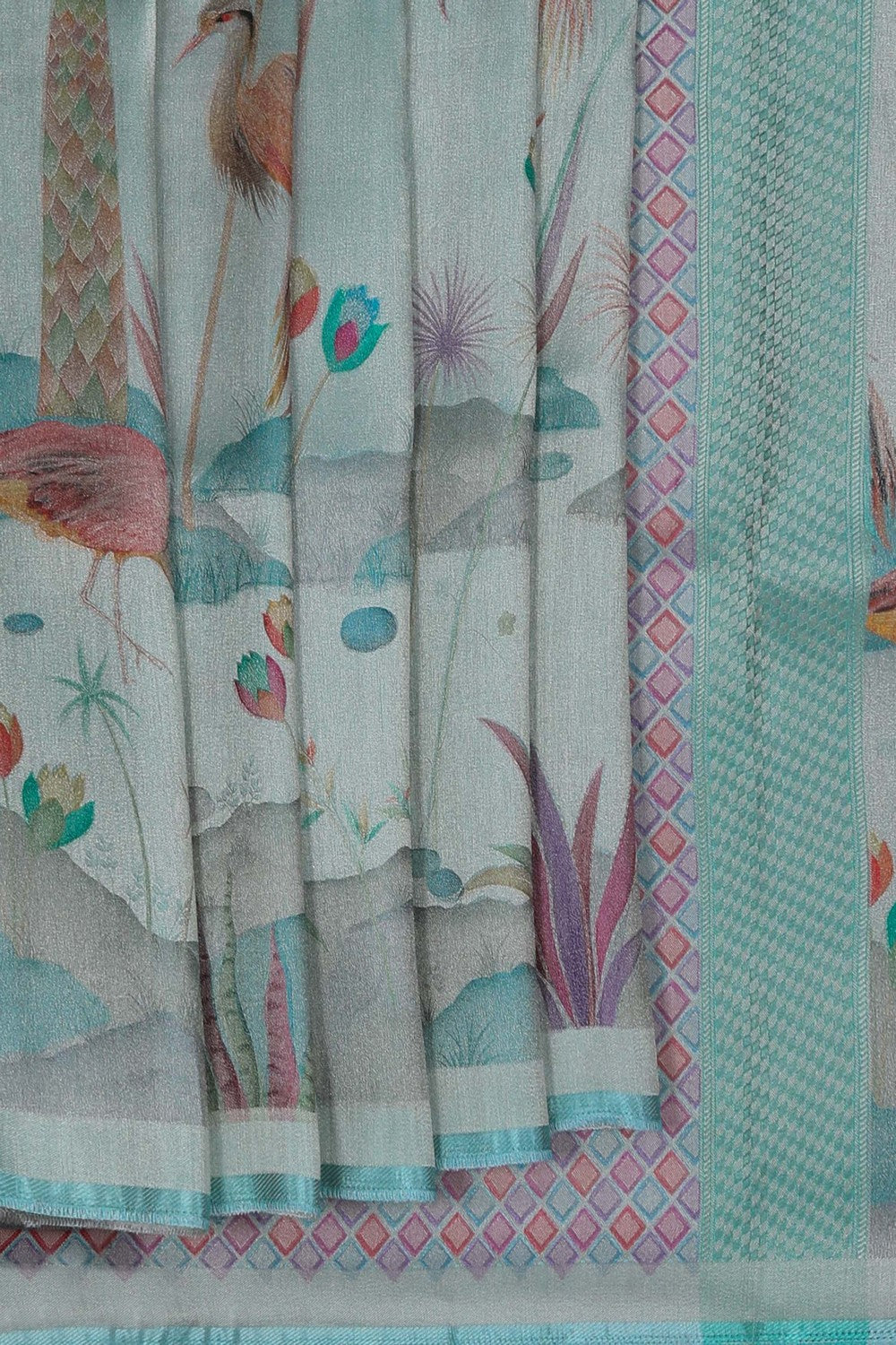 Image of A Classy Off-White Tissue Silk Saree