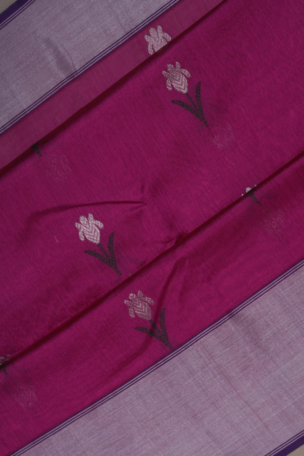 Image of Chanderi Magenta Pink Saree