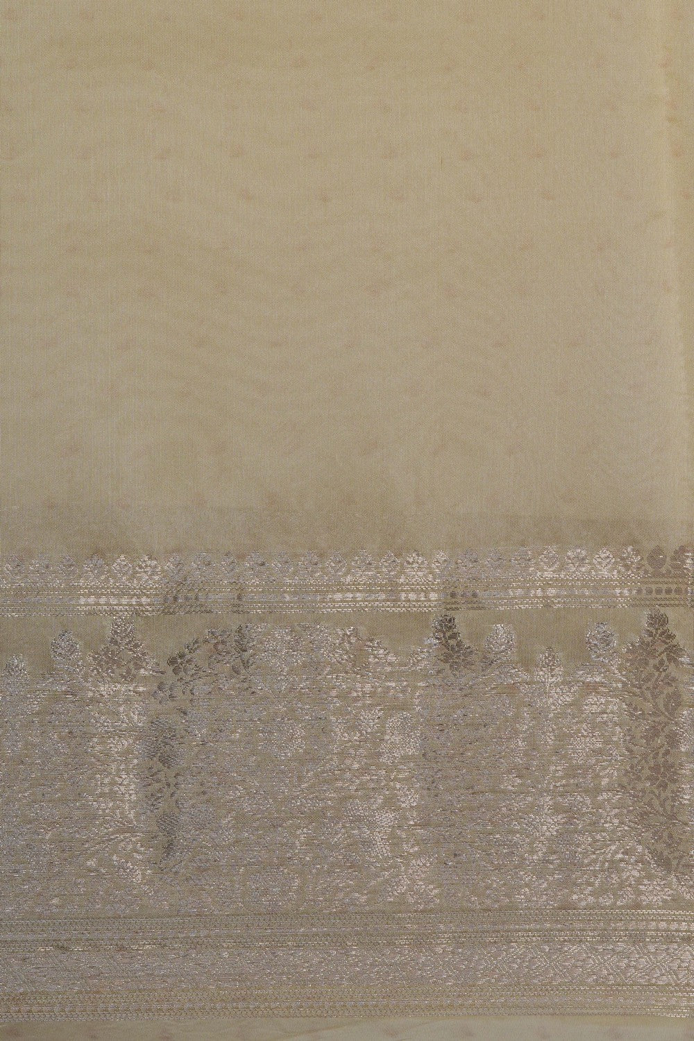Image of Cream Kora Silk Saree
