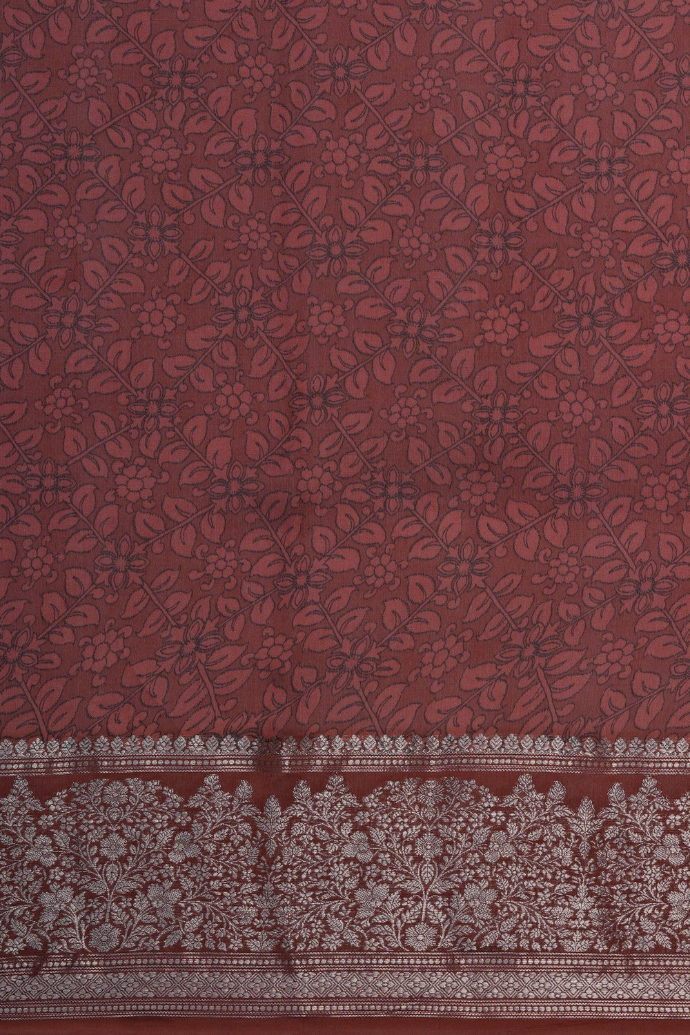 Image of A Grey Kora Silk Saree