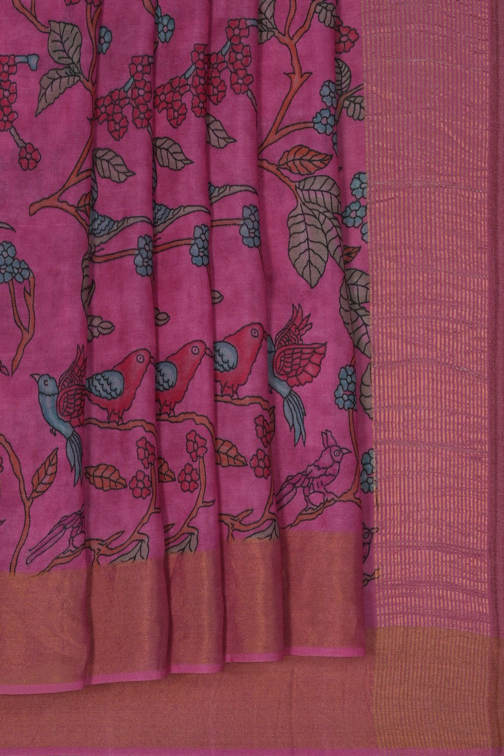 Image of Tussar Silk Pink Saree