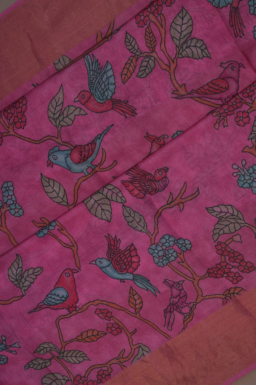 Image of Tussar Silk Pink Saree
