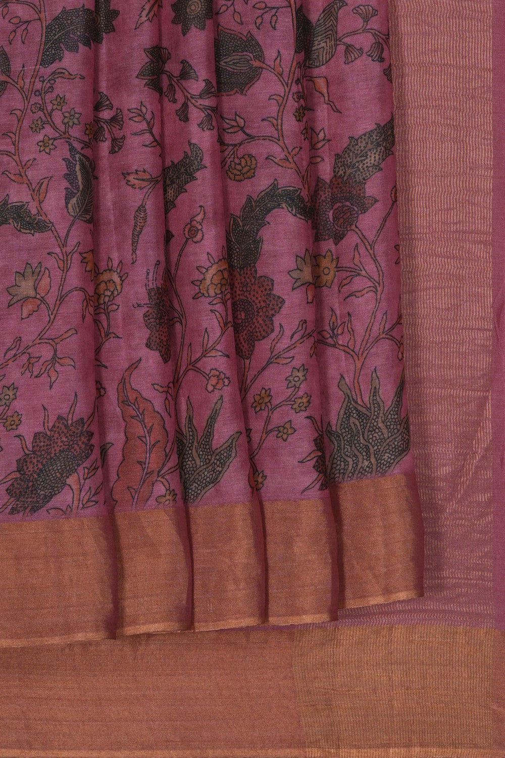 Image of Tussar Silk Pink Saree