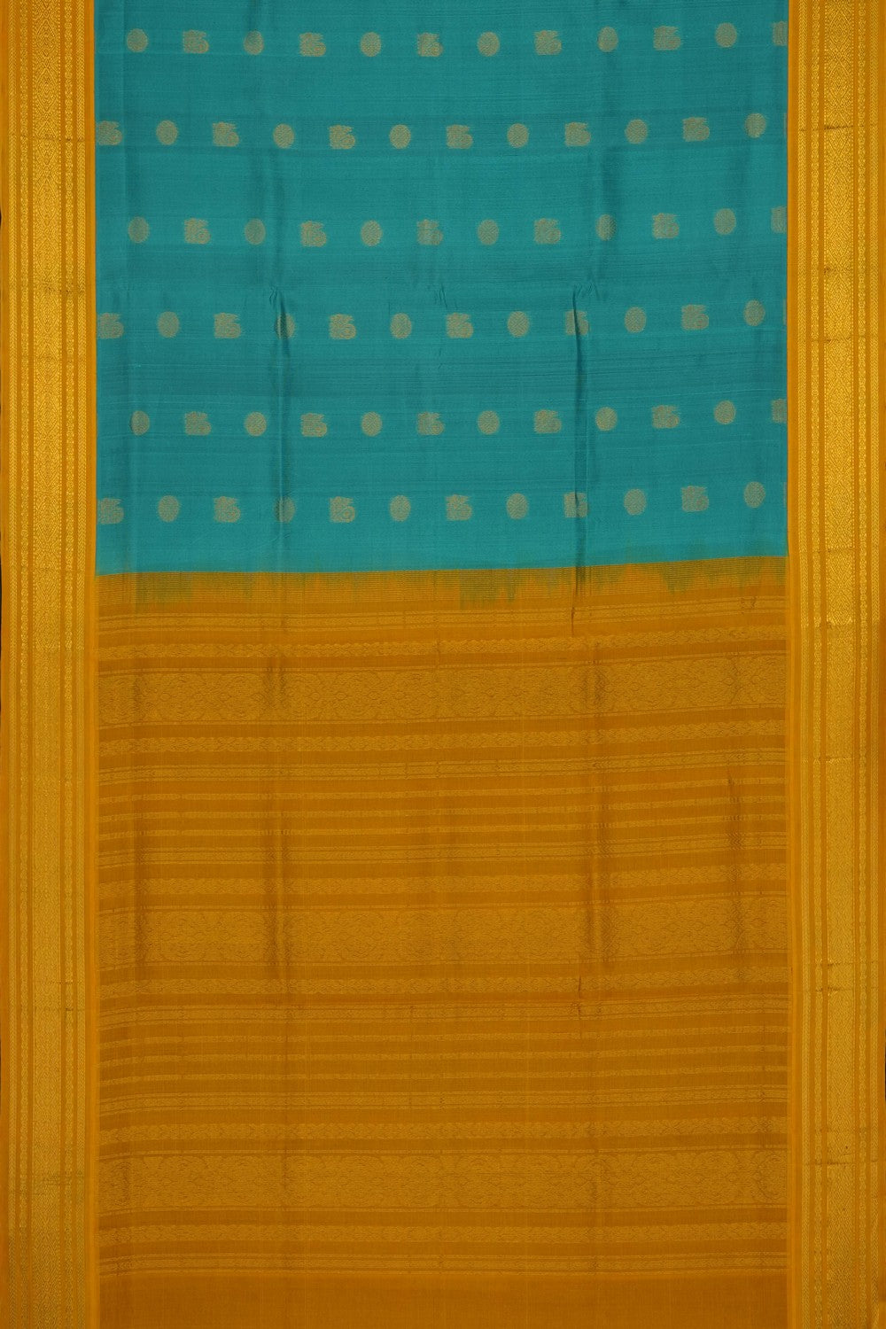 Image of Sea-Green Venkatagiri Cotton-Silk Saree