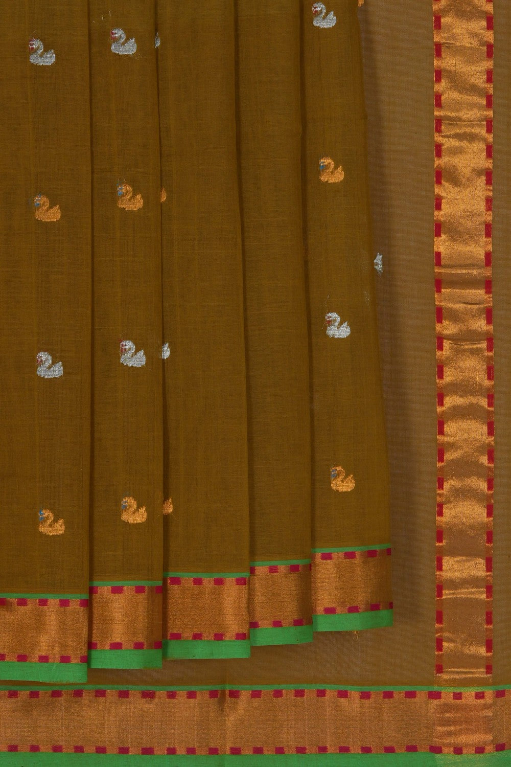 Image of A Moss-Green Venkatagiri Saree