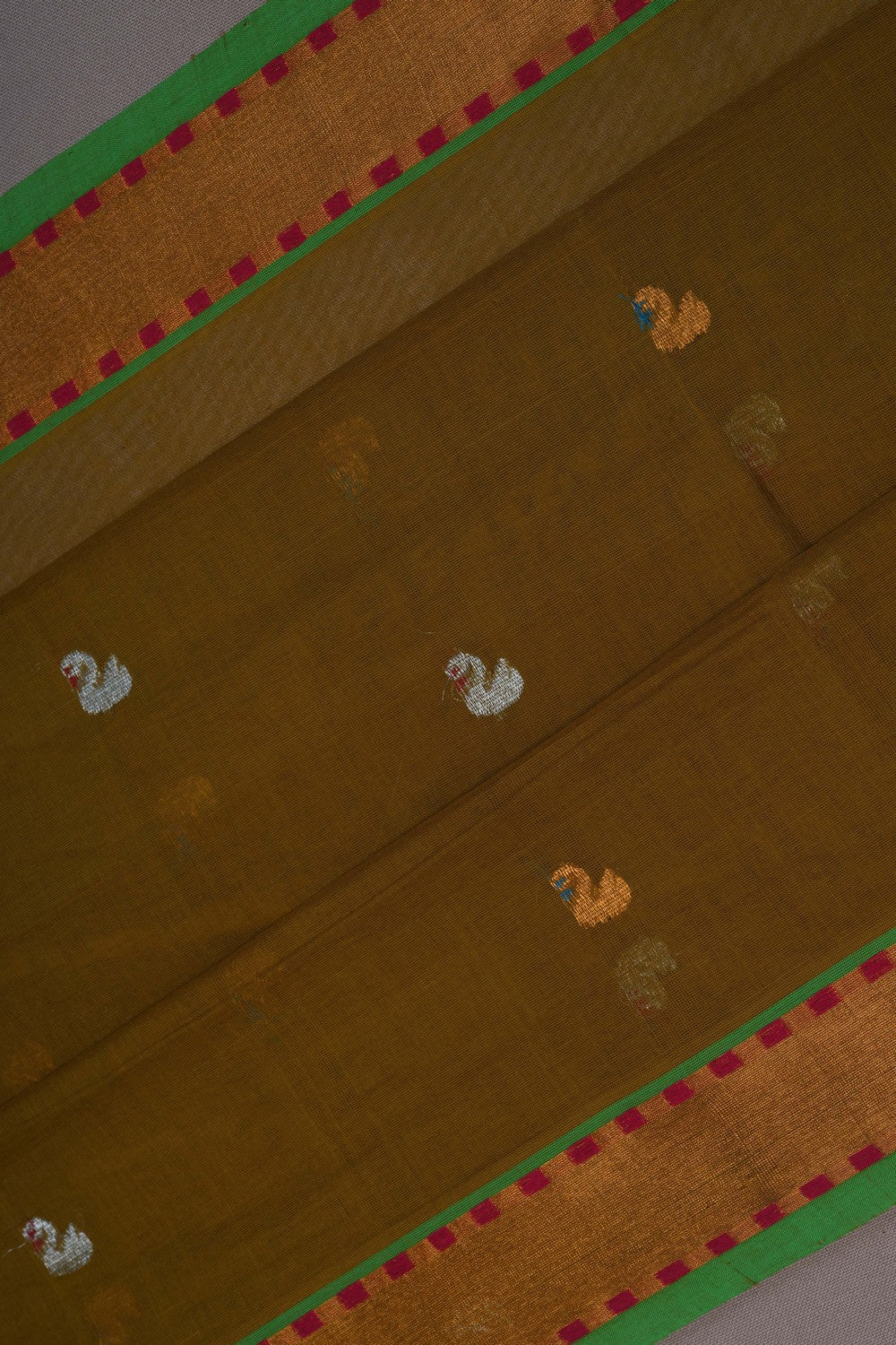 Image of A Moss-Green Venkatagiri Saree