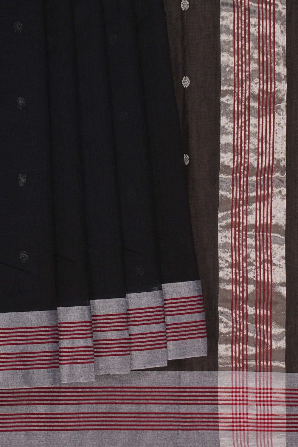 Image of Chanderi Silk Cotton Black Saree