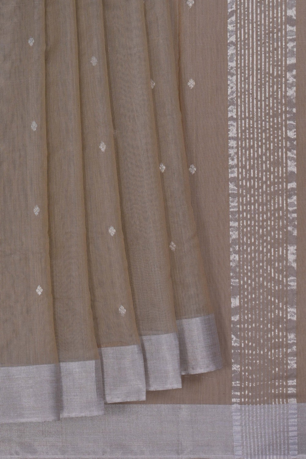 Image of Chanderi Silk Cotton Beige Saree