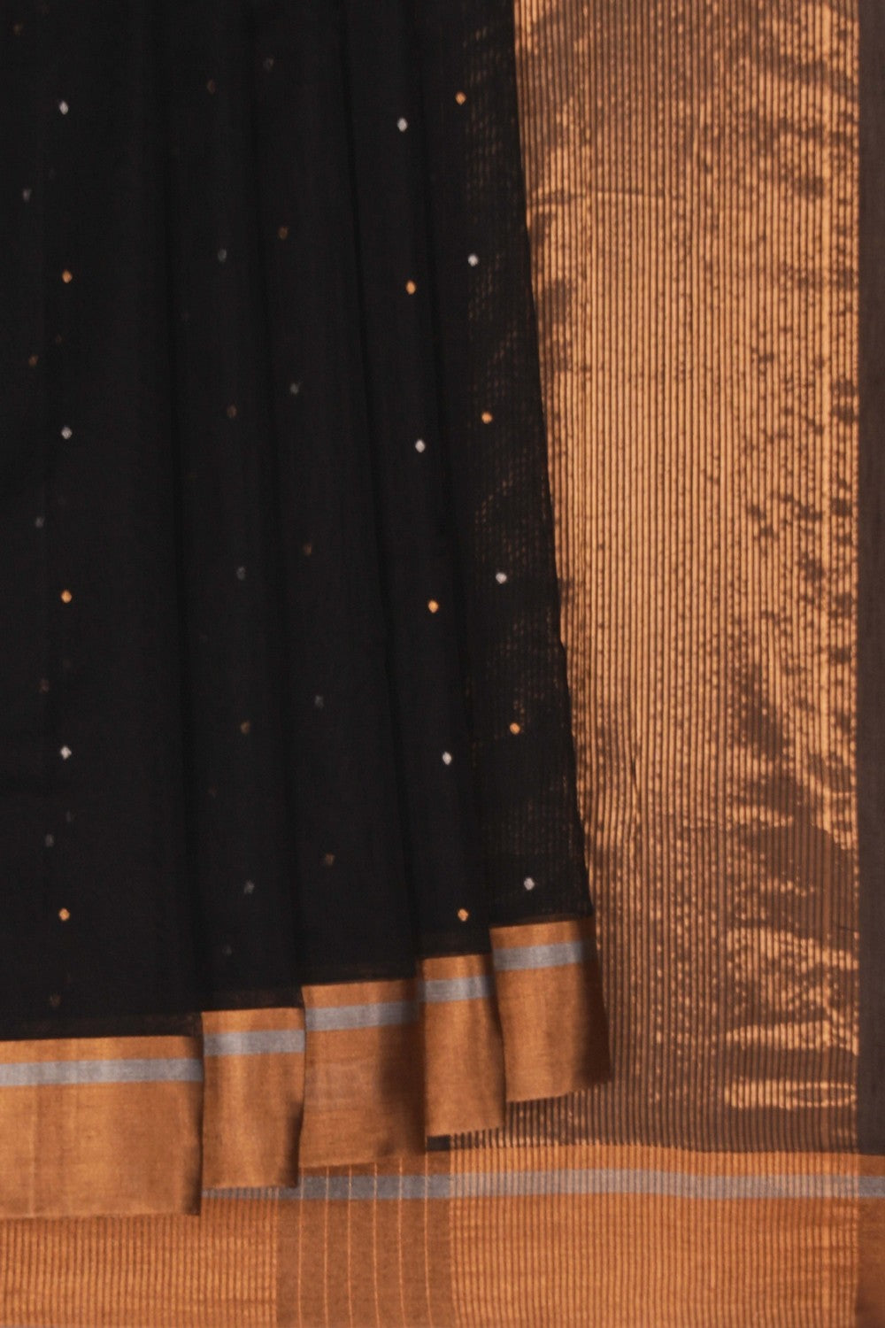 Image of Chanderi Silk Cotton Black Saree