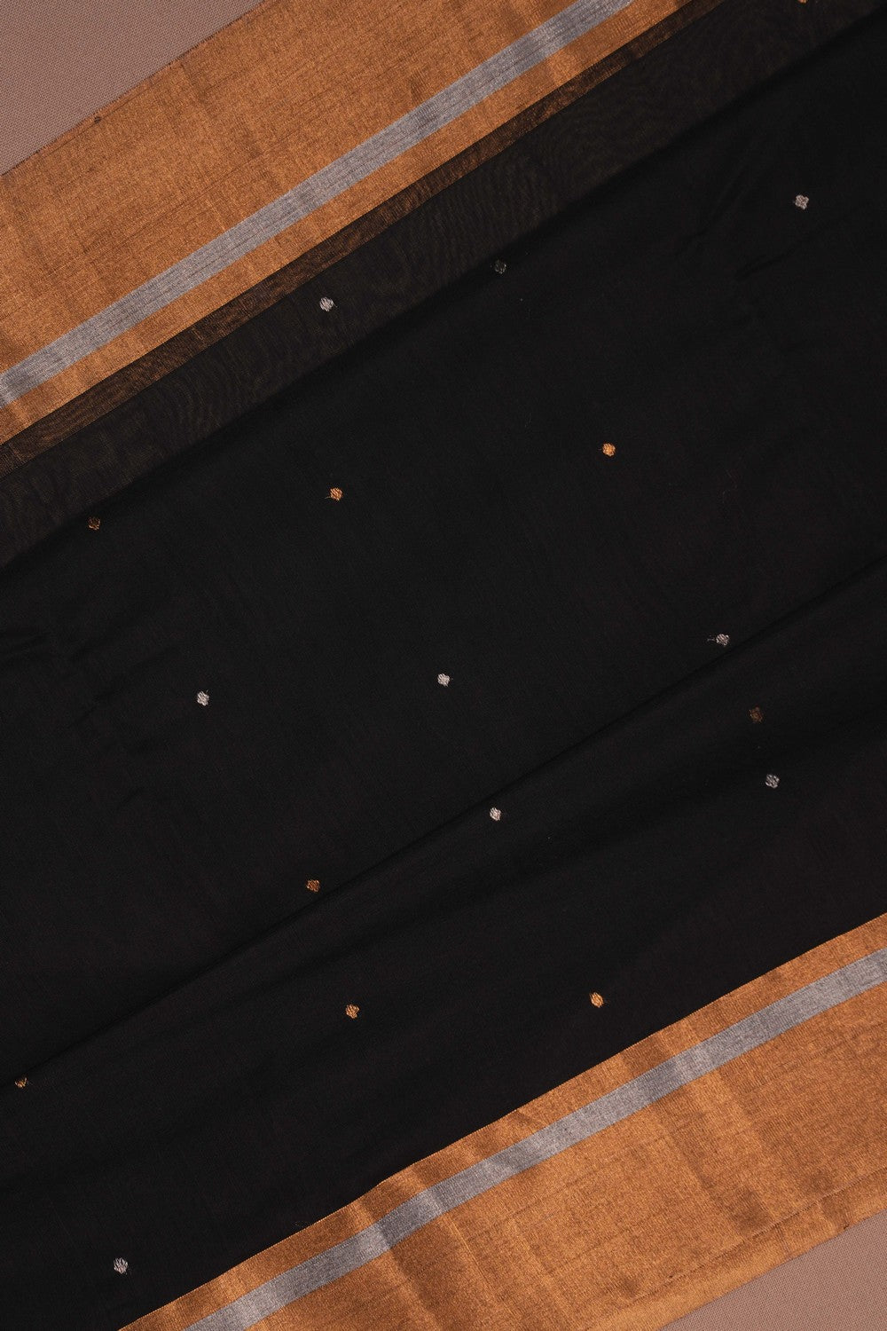 Image of Chanderi Silk Cotton Black Saree