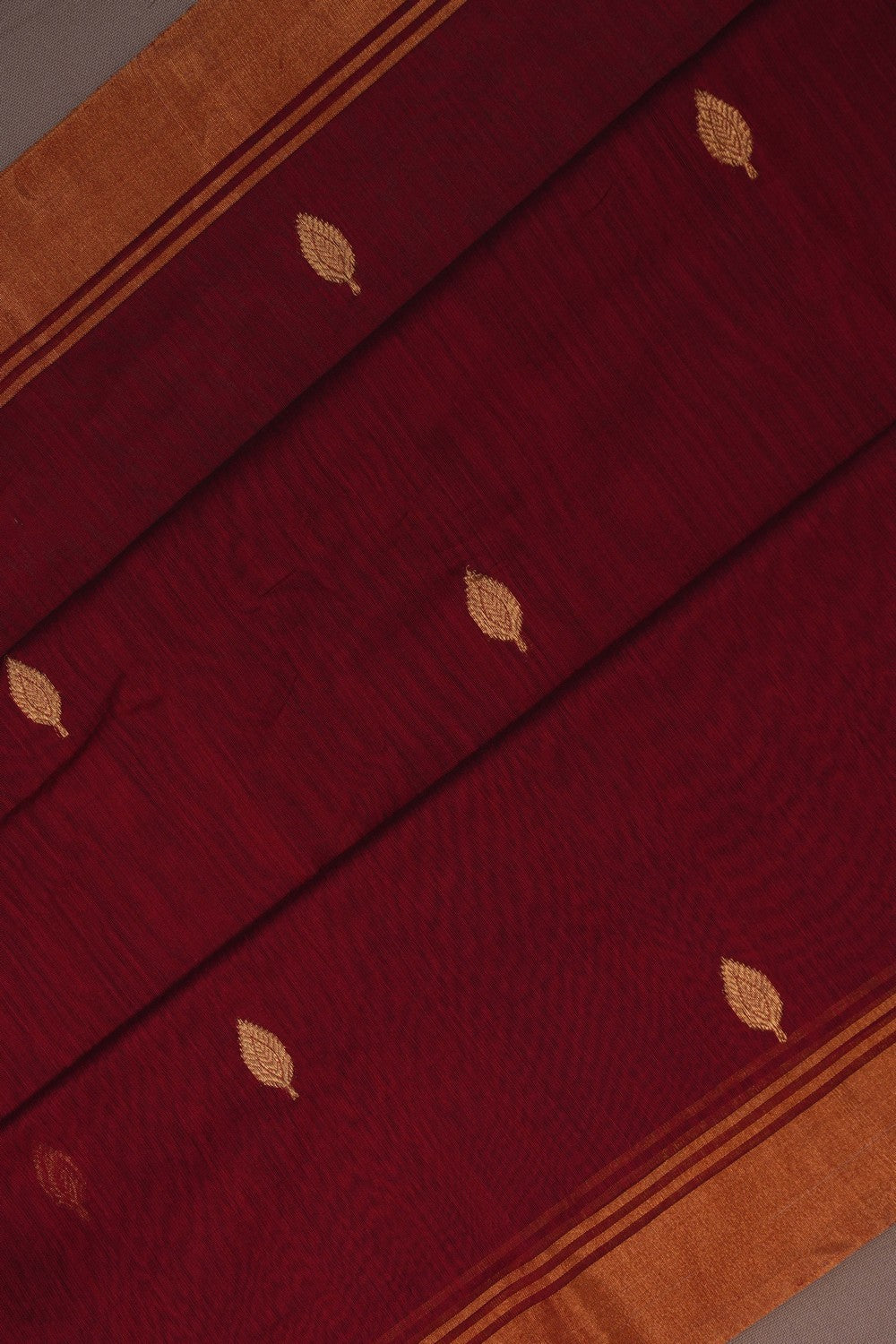 Image of Chanderi Silk Cotton Maroon Saree