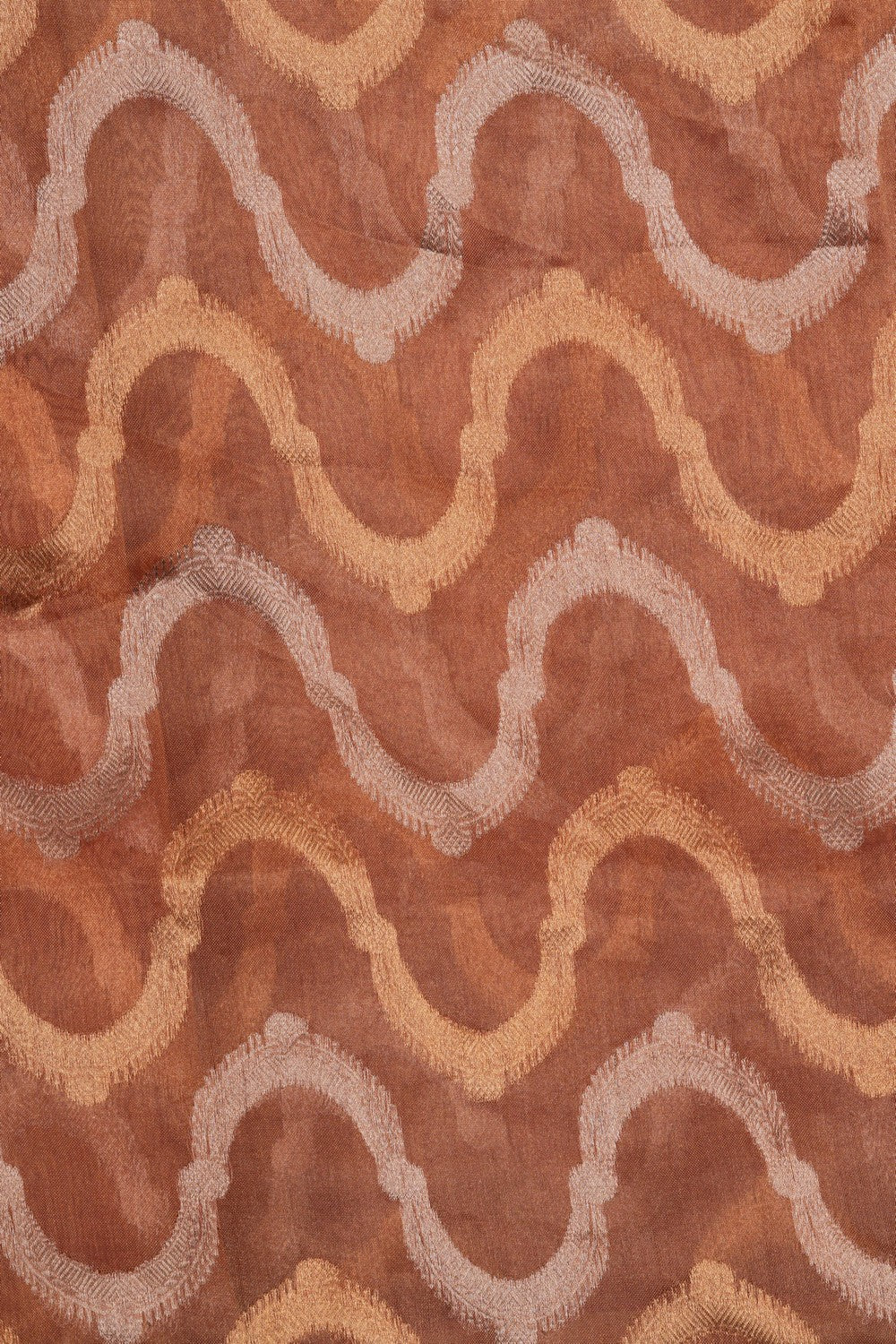 Image of Chanderi Tissue Silk Peach Saree