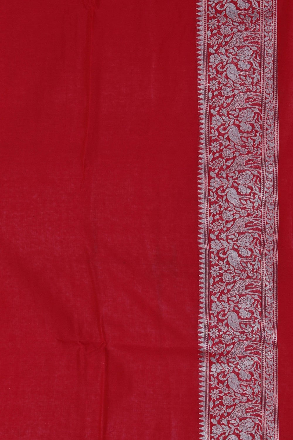 Image of Banarasi Silk Brocade Red Saree