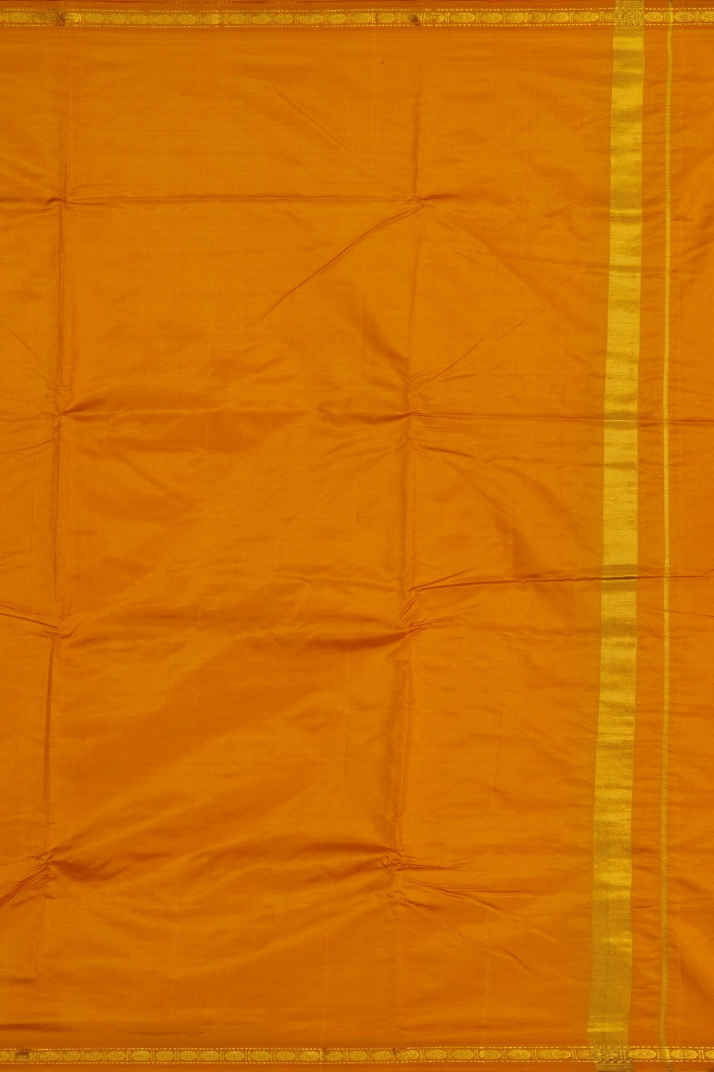 Image of A Mustard Silk Dhoti With Kanduva (8 X 4)