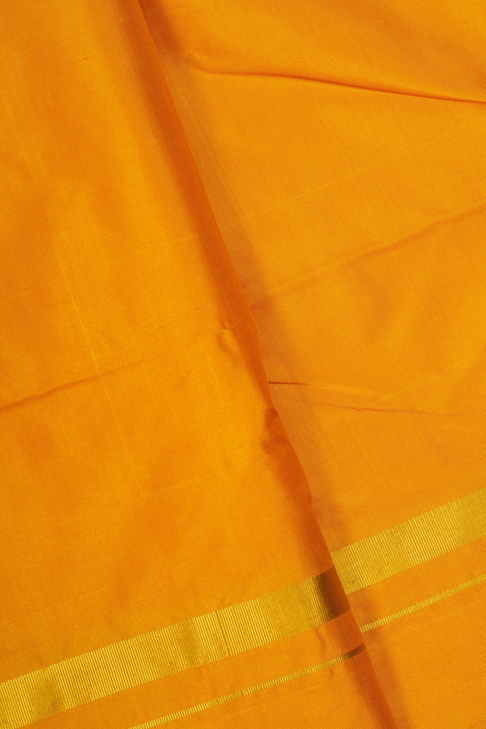 Image of A Mustard Silk Dhoti With Kanduva (8 X 4)