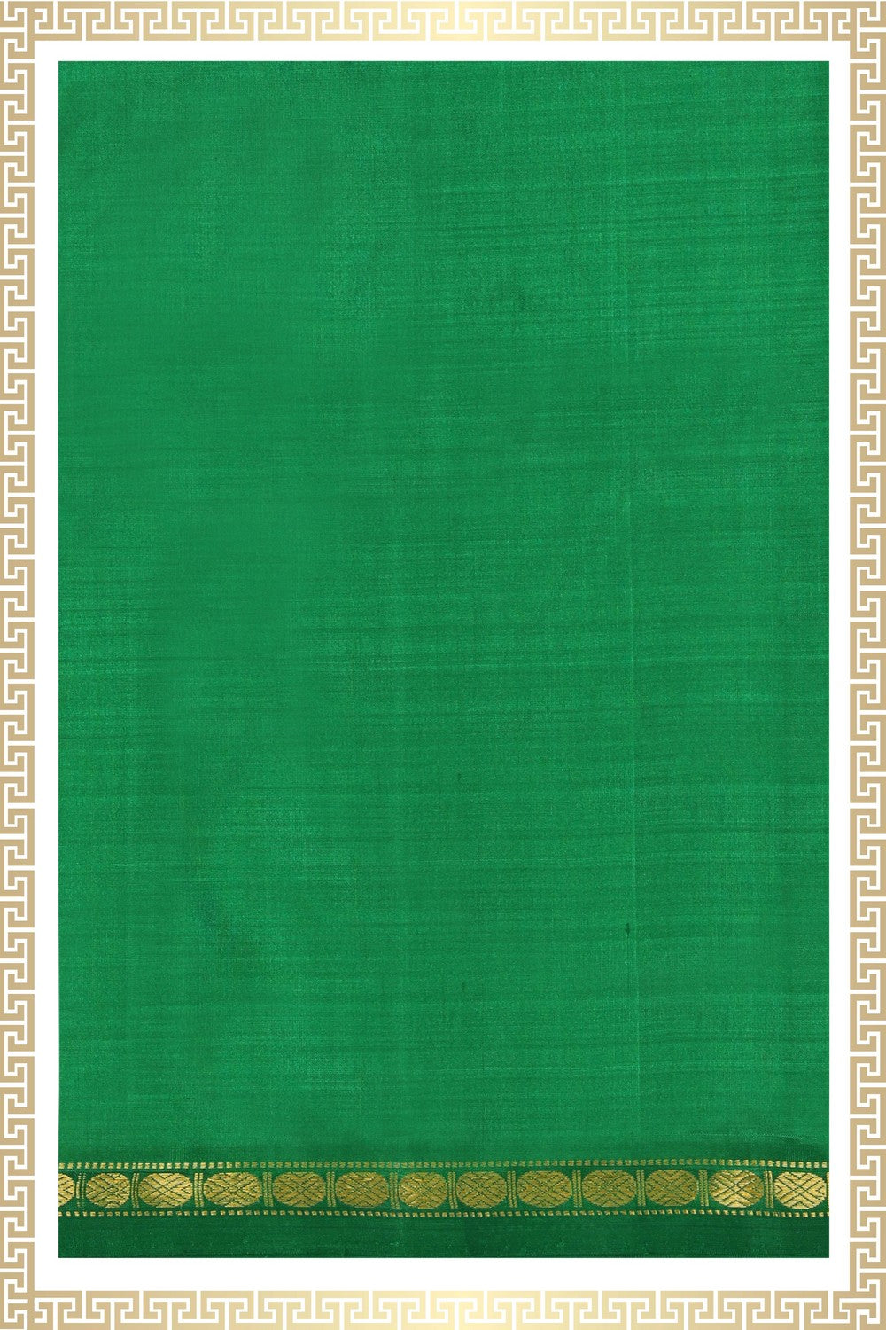 Image of A Green Silk Dhoti With Kanduva (8 X 4)