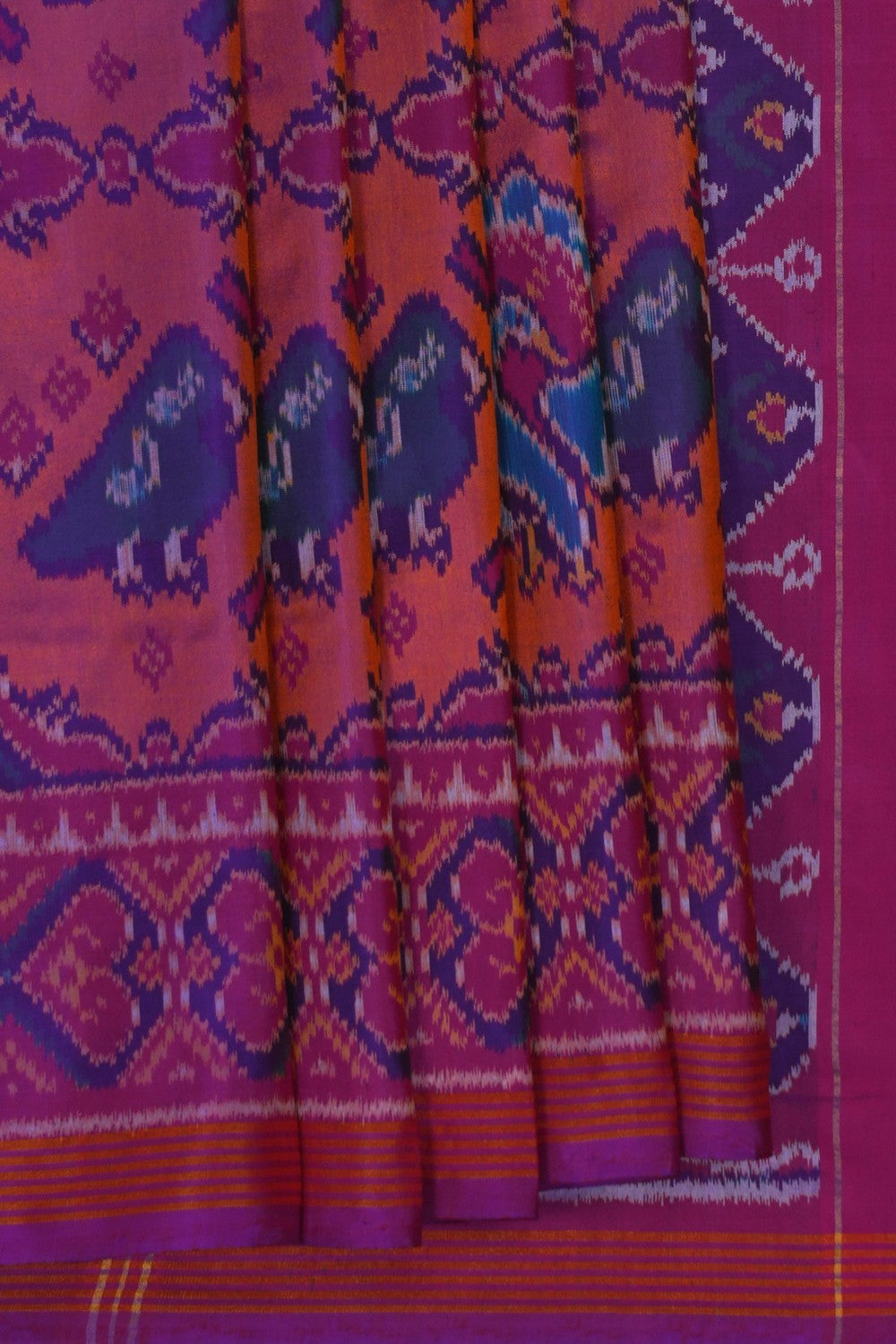 Image of Rajkot Silk Orange Saree