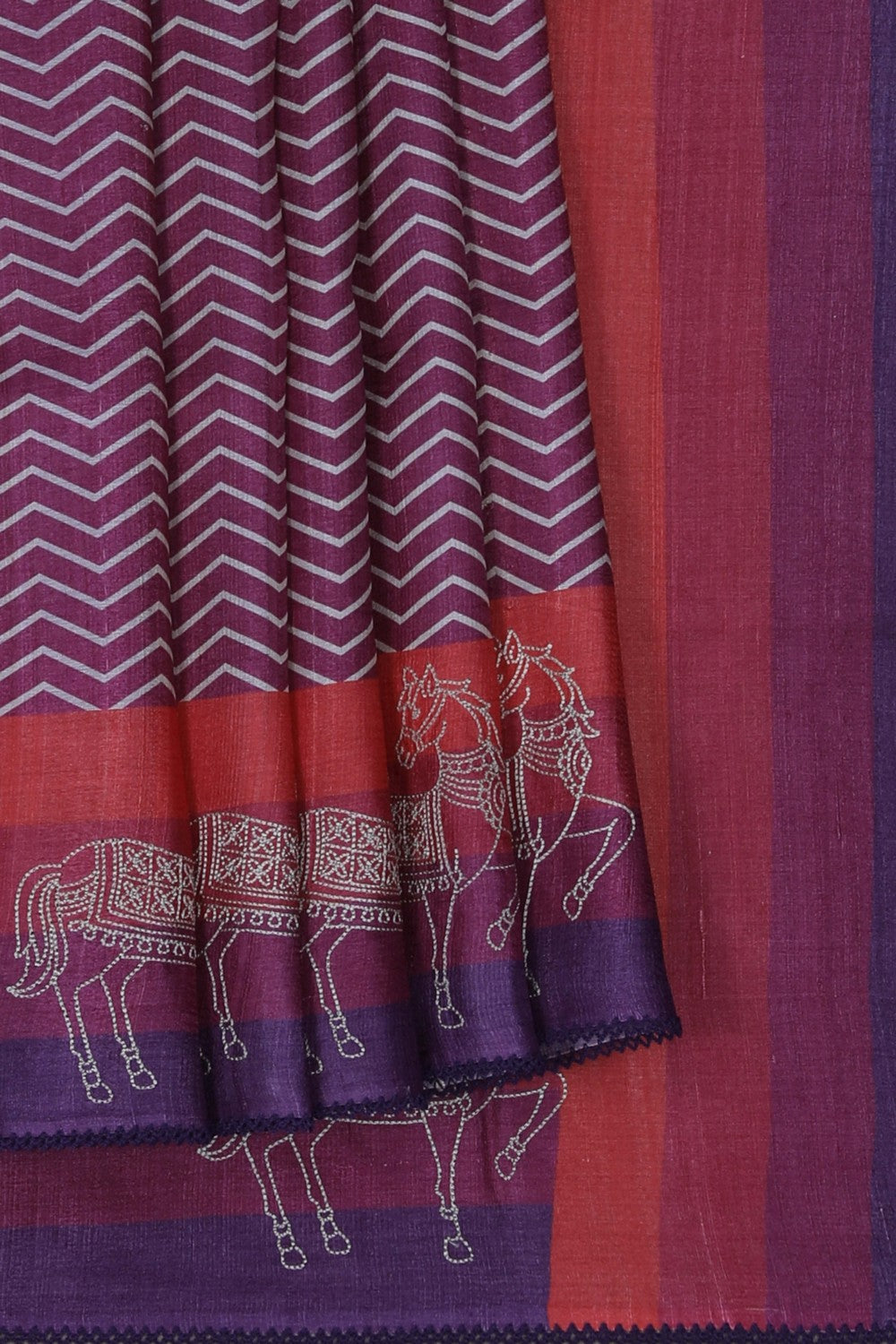 Image of A Plum-Pink Silk Saree